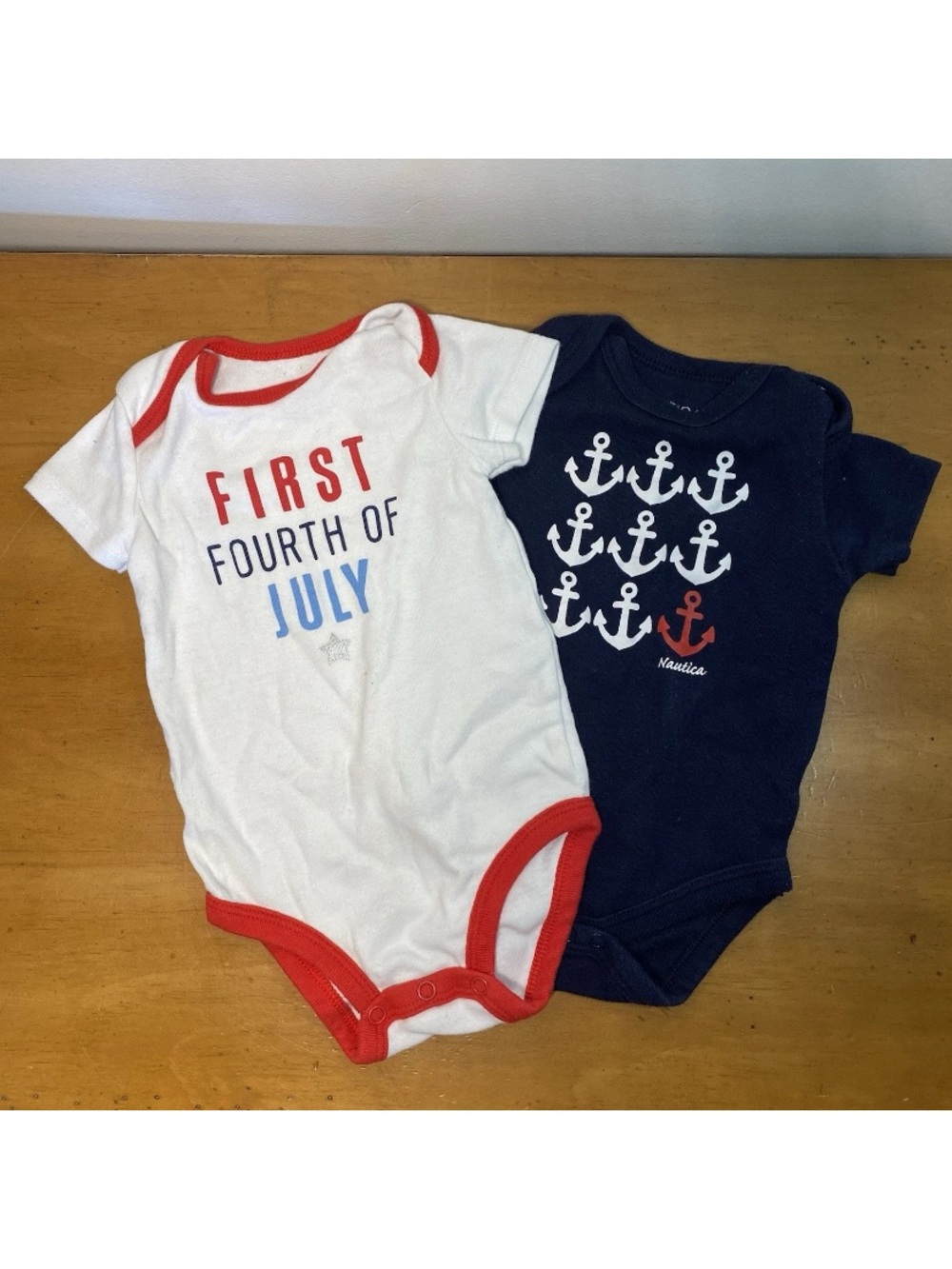 Carter's First 4th Of July Infant 6 Months Bodysuit Nautical Anchor Patriotic